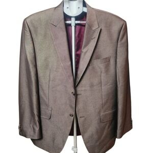 Sean John Men's Blazer Jacket 42R Brown Two-Button Suit Coat Fully Lined